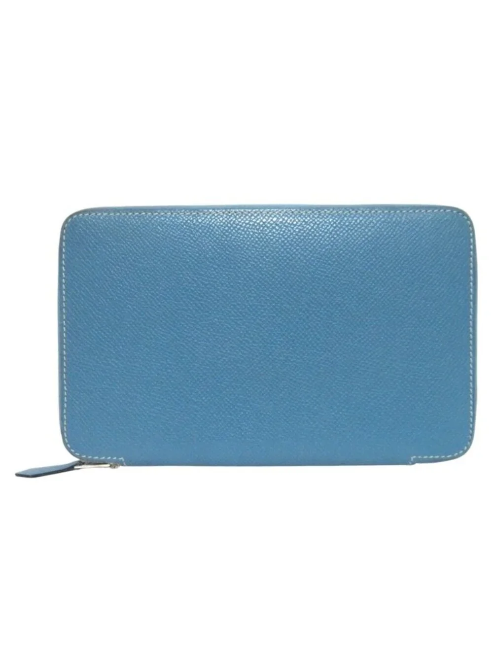 Hermes Veau Epsom Agenda Zip Around Notebook Cover Blue Jean